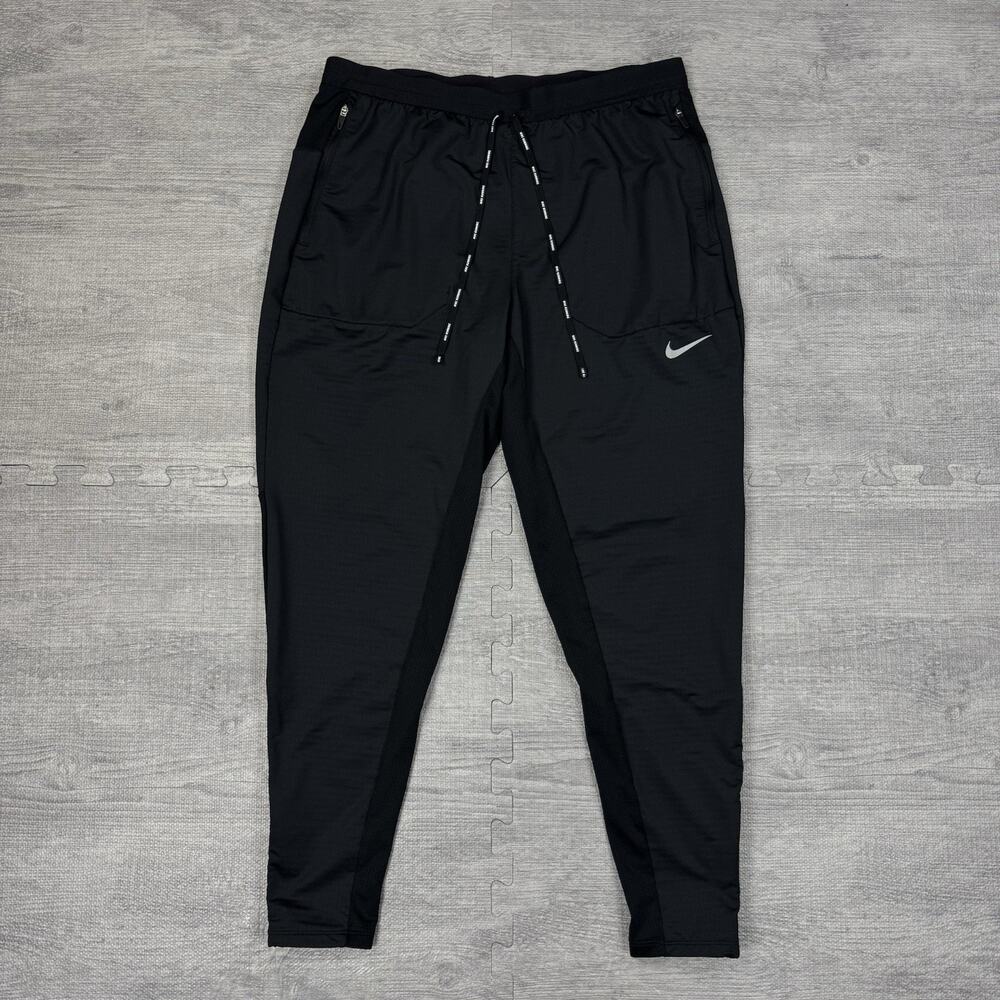 Nike Phenom Elite Running Pants Mens M Black Dri-Fit Jogger Zip Ankle CU5504-010